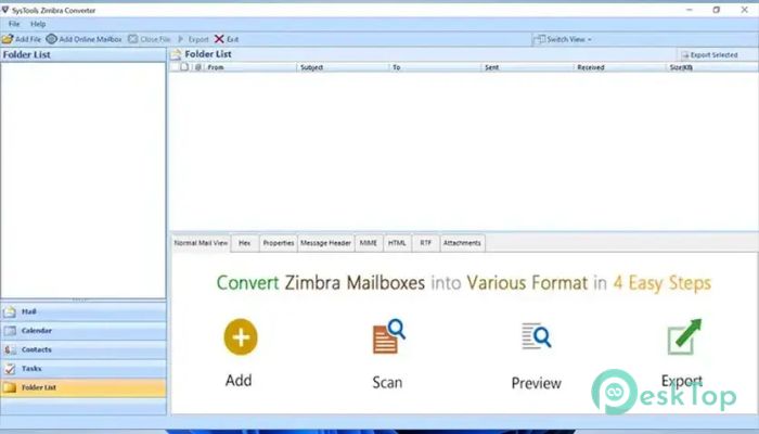 SysTools Zimbra Converter 7.0 Tam Sürüm Aktif Edilmiş Ücretsiz İndir