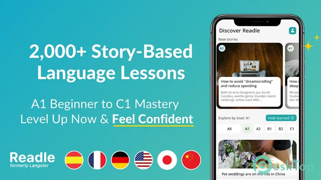 Readle: Learn Languages Daily 3.2.4 APK MOD Descarga gratuita completa