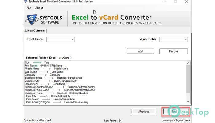  تحميل برنامج SysTools Excel to vCard Converter 7.1.0 برابط مباشر
