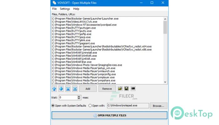 VovSoft Open Multiple Files 3.2.0 完全アクティベート版を無料でダウンロード