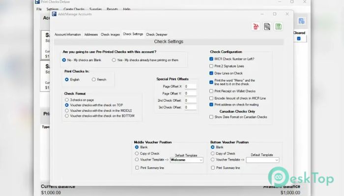 Print Checks Deluxe 1.67 Tam Sürüm Aktif Edilmiş Ücretsiz İndir