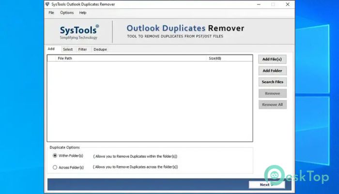 Télécharger SysTools Outlook Duplicates Remover 5.2 Gratuitement Activé Complètement