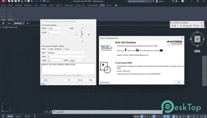 Télécharger WJK CAD Solutions Curly Bracket 2025.0.1.0 Gratuitement Activé Complètement