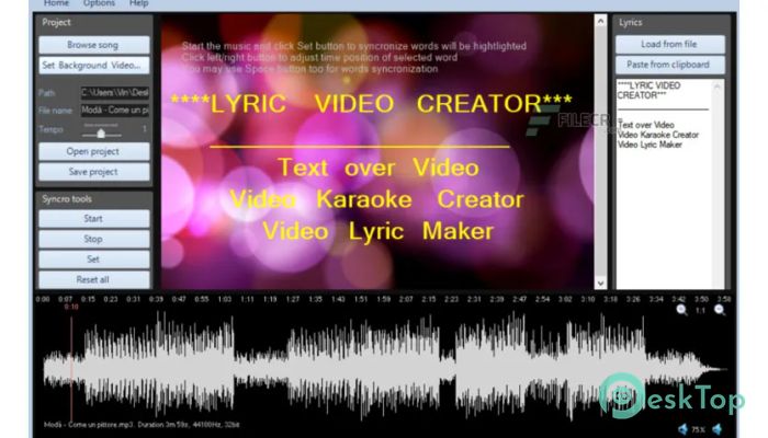 Скачать Lyric Video Creator Professional 6.0.0 полная версия активирована бесплатно