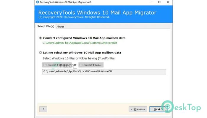 RecoveryTools Windows 10 Mail App Migrator 4.3 完全アクティベート版を無料でダウンロード