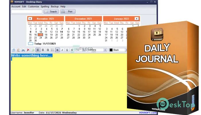 下载 VovSoft Desktop Diary 1.8 免费完整激活版
