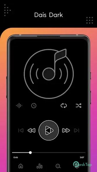 Dais Dark - Poweramp Skin 1.5.6 APK MOD تحميل مجاني كامل