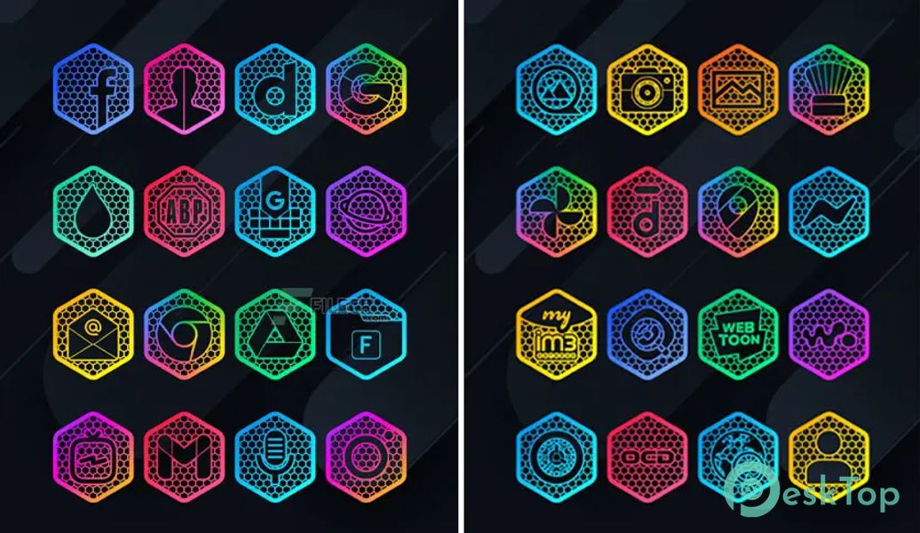 Hexanet – Neon Icon Pack v5.4 APK MOD Tam Ücretsiz İndir