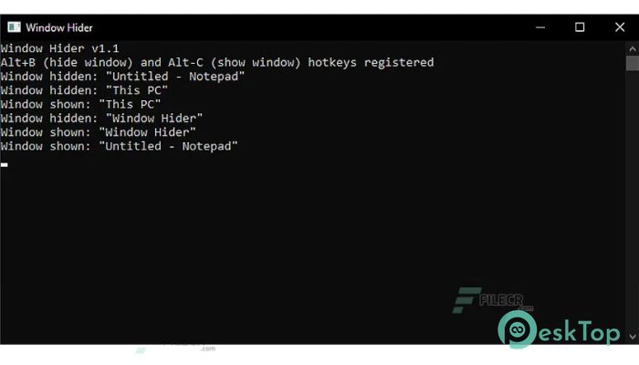  تحميل برنامج Window Hider 1.2 برابط مباشر