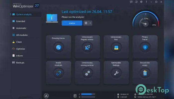 تحميل برنامج Ashampoo WinOptimizer  27.00.03 برابط مباشر