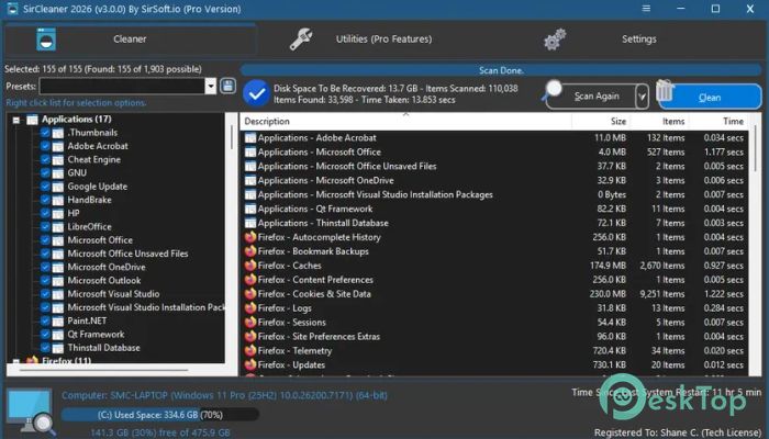 SirCleaner 1.0 完全アクティベート版を無料でダウンロード