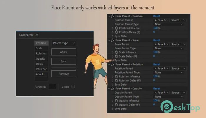 Télécharger Aescripts Faux Parent v1.1 for After Effects Gratuit pour Mac