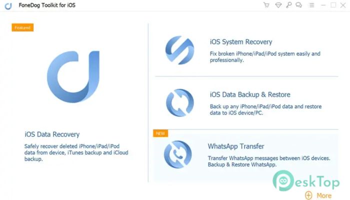 FoneDog iOS Data Backup - Restore 1.0 Tam Sürüm Aktif Edilmiş Ücretsiz İndir