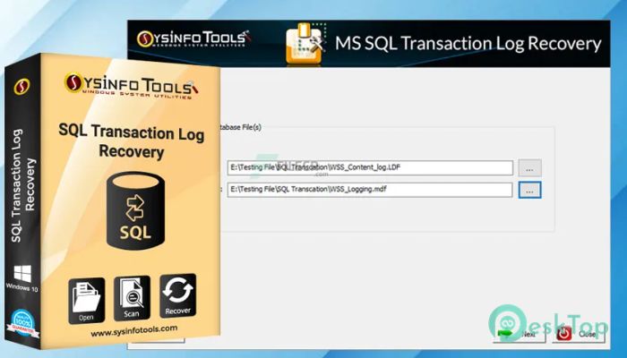 SysInfoTools MS SQL Transaction Log Recovery  22.0 Tam Sürüm Aktif Edilmiş Ücretsiz İndir