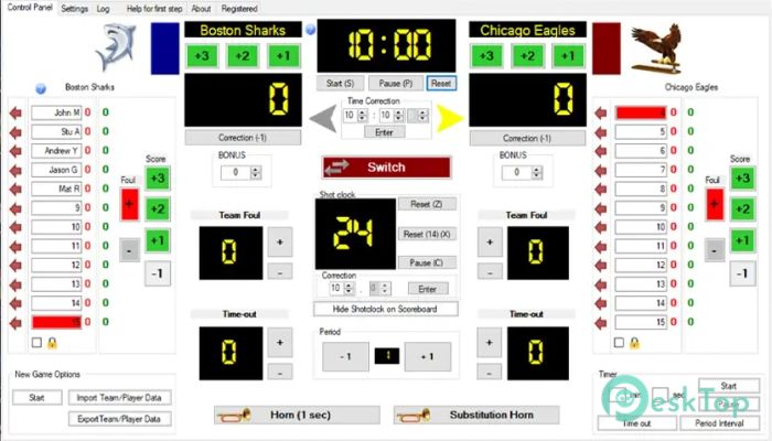 تحميل برنامج Eguasoft Basketball Scoreboard Pro 4.6.4 برابط مباشر