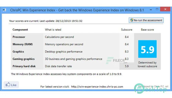Download ChrisPC Win Experience Index  7.24.11 Free Full Activated