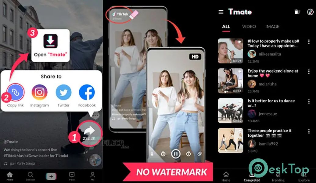 Tmate - TikTok Downloader 1.3.6 APK MOD Tam Ücretsiz İndir