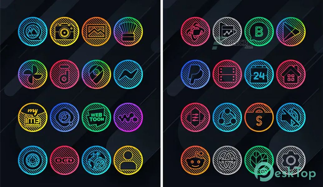 Lines Circle – Neon Icon Pack v5.4 APK MOD フル無料ダウンロード