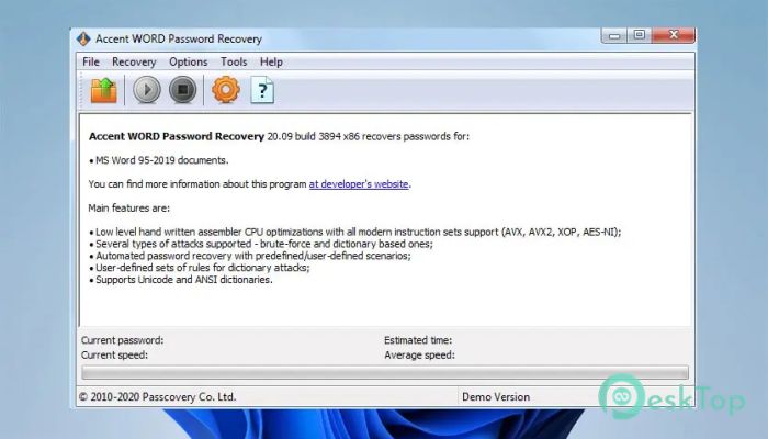Accent WORD Password Recovery 1.0 Tam Sürüm Aktif Edilmiş Ücretsiz İndir