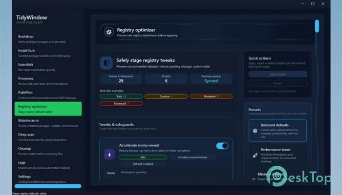 TidyWindow 4.7.4 完全アクティベート版を無料でダウンロード
