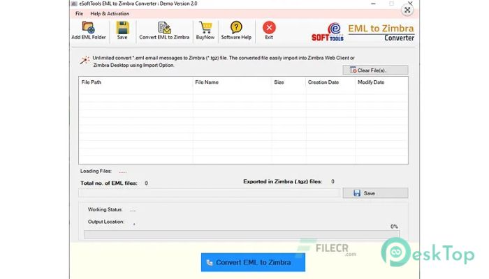 Descargar eSoftTools EML to Zimbra Converter  2.0 Completo Activado Gratis