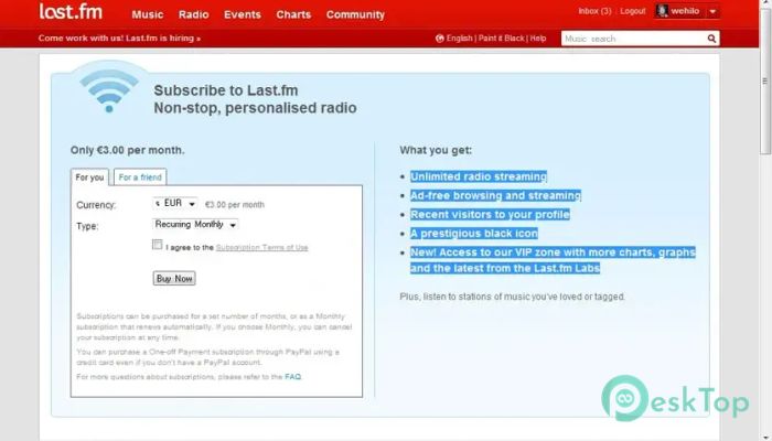 Last.fm Desktop Scrobbler