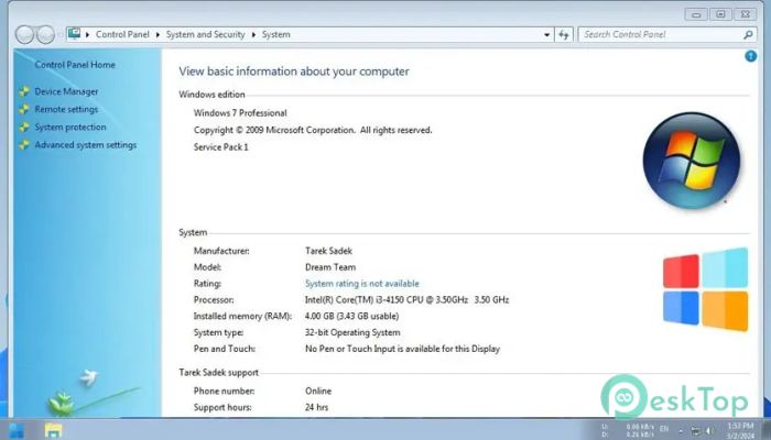 تحميل نظام Windows 7 Professional SP1 Super Lite برابط مباشر 