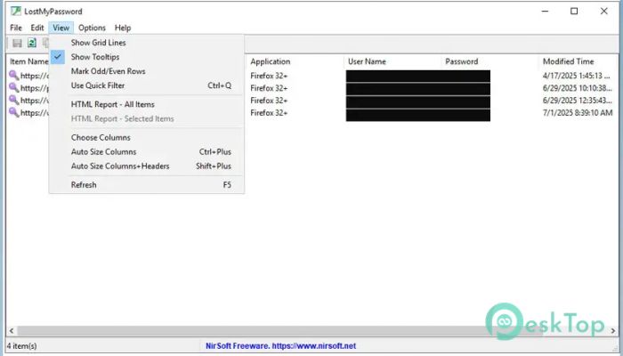 Nirsoft LostMyPassword  1.0.0 完全アクティベート版を無料でダウンロード