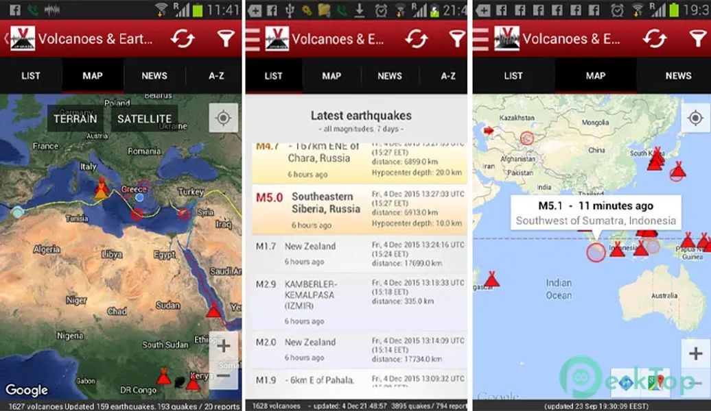 Volcanoes & Earthquakes 2.16.0 APK MOD تحميل مجاني كامل