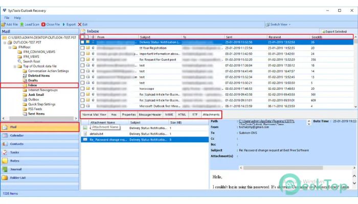 SysTools Outlook Recovery 9.0 Tam Sürüm Aktif Edilmiş Ücretsiz İndir