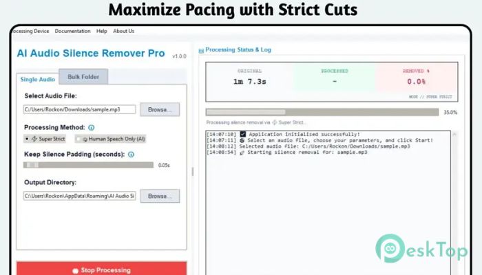 AI Audio Silence Remover Pro 1.0.0 完全アクティベート版を無料でダウンロード