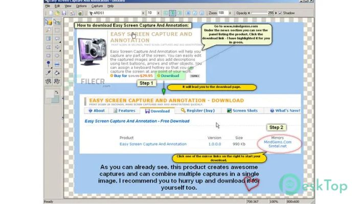 Download MindGems Easy Screen Capture And Annotation  3.0 Free Full Activated