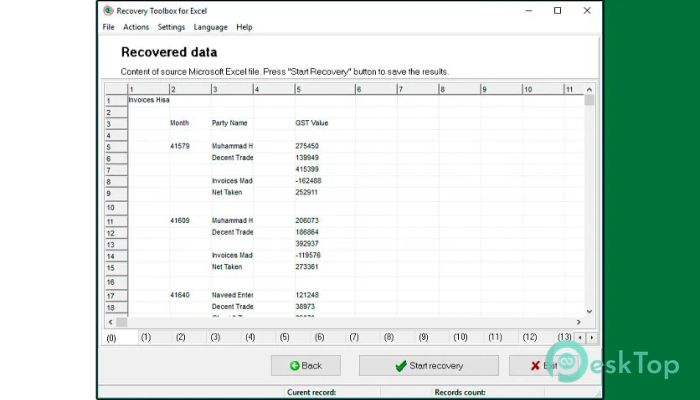 Recovery Toolbox for Excel 3.7.31.0 Tam Sürüm Aktif Edilmiş Ücretsiz İndir