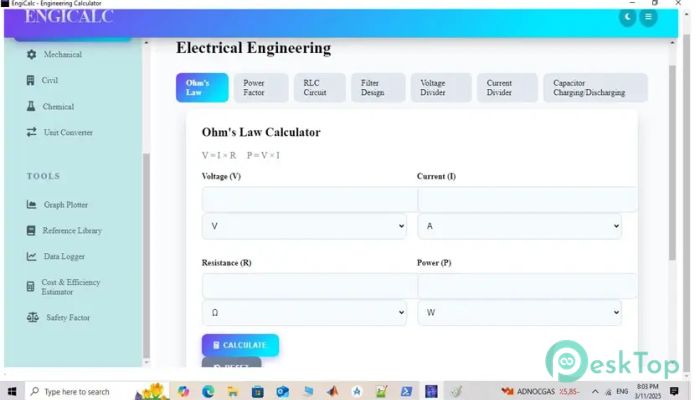 تحميل برنامج EngiCalc - Engineer Calculator 1.0.1 برابط مباشر