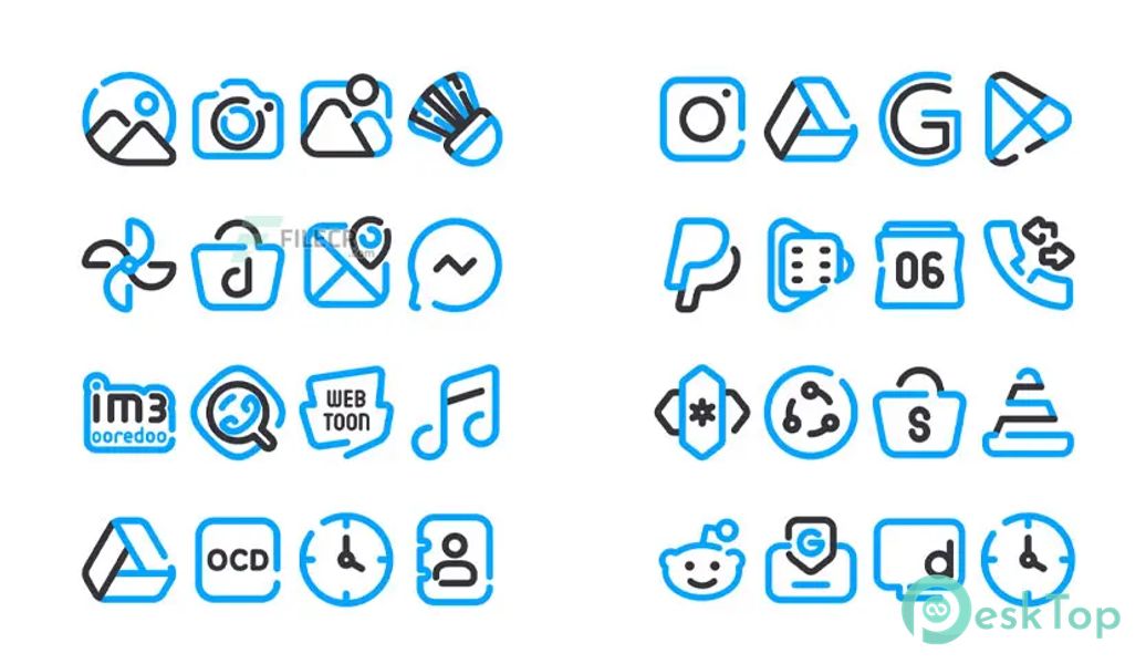 Lineblack – Blue icon Pack v1.0 APK MOD تحميل مجاني كامل