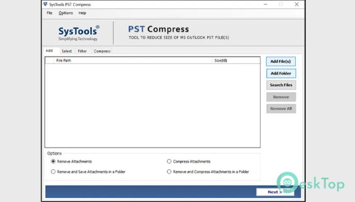 SysTools PST Compress 5.0 完全アクティベート版を無料でダウンロード