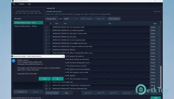 Télécharger Offline Subtitle Studio AI 1.0.3 Gratuitement Activé Complètement