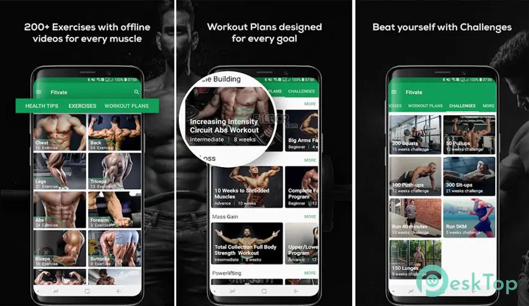 Fitvate - Gym & Home Workout 9.7 APK MOD Tam Ücretsiz İndir