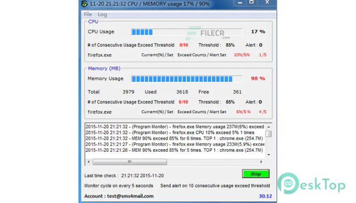 CPU Monitor and Alert 4.7.1 Tam Sürüm Aktif Edilmiş Ücretsiz İndir