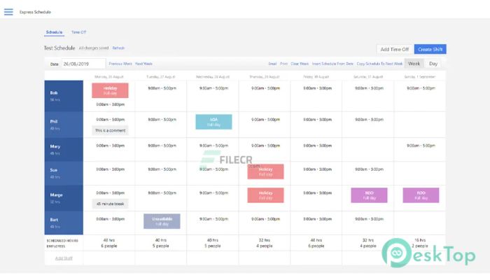 Download NCH Express Schedule Employee Scheduling 3.02 Free Full Activated