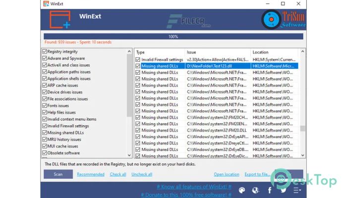 WinExt Registry Fixer 2.1 Build 005 完全アクティベート版を無料でダウンロード