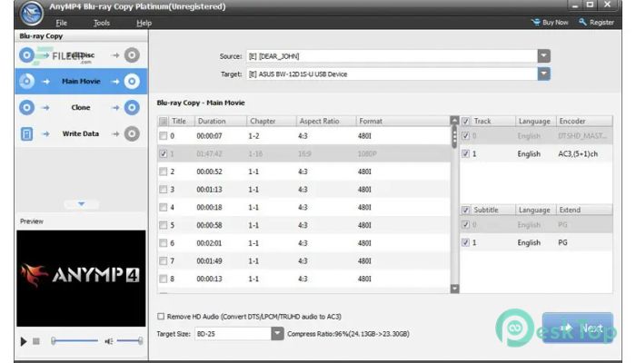 AnyMP4 Blu-ray Copy Platinum 7.3.8 Tam Sürüm Aktif Edilmiş Ücretsiz İndir