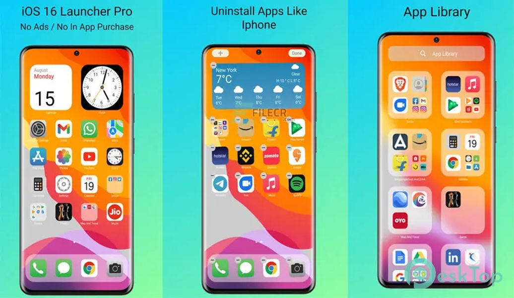 iOS 16 Launcher Pro v10.0 APK MOD Tam Ücretsiz İndir