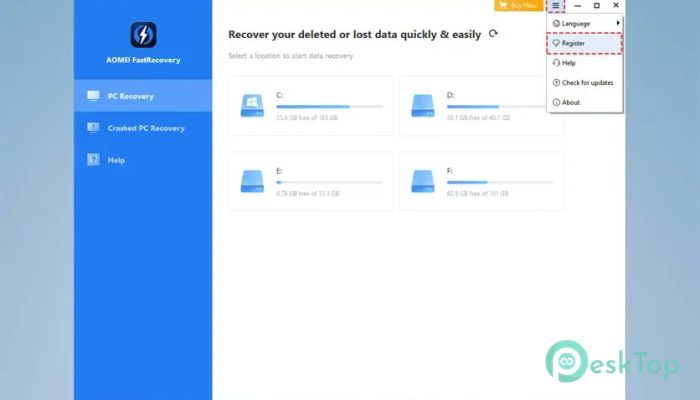 AOMEI FastRecovery 3.0.0 完全アクティベート版を無料でダウンロード