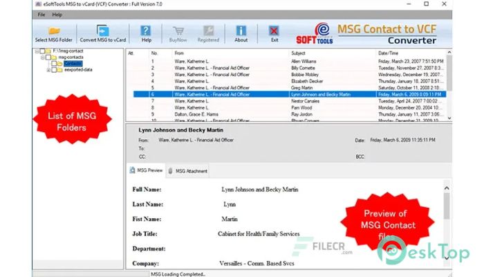  تحميل برنامج eSoftTools MSG to vCard (VCF) Converter 7.0 برابط مباشر