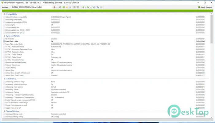 Скачать NVIDIA Profile Inspector  2.4.0.31 полная версия активирована бесплатно