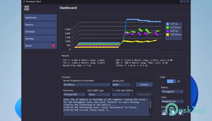 Tessabyte Throughput Test 1.0 Tam Sürüm Aktif Edilmiş Ücretsiz İndir