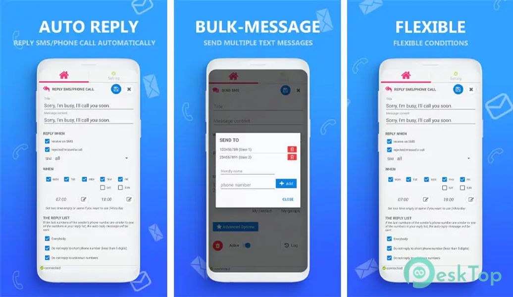 AUTO MESSAGE send response sms 2.8651 APK MOD フル無料ダウンロード