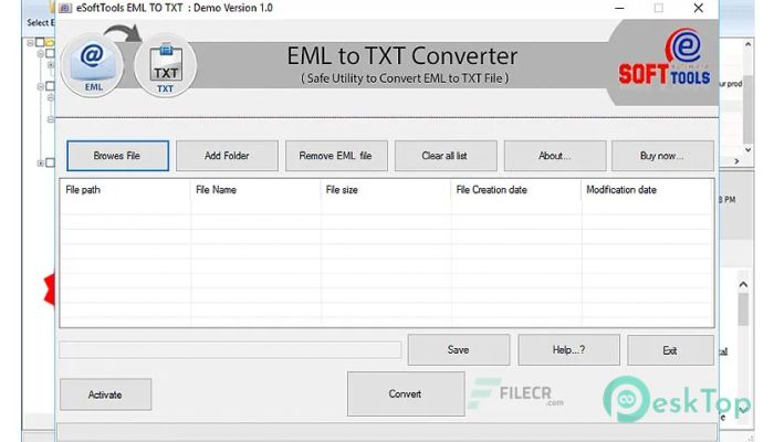 eSoftTools EML to TXT Converter  2.0 Tam Sürüm Aktif Edilmiş Ücretsiz İndir