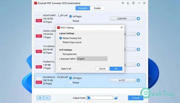 Enolsoft PDF Converter OCR 2.0.0 Tam Sürüm Aktif Edilmiş Ücretsiz İndir